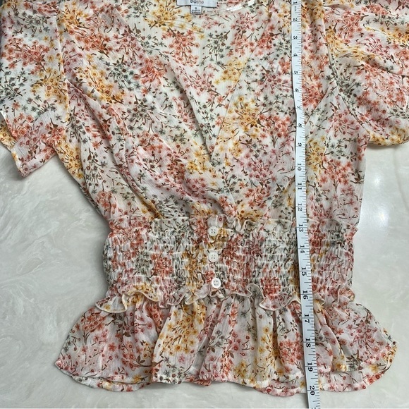 Blashe Flutter Sleeve Wrap Style Dressy Smocked Blouse Small - Picture 9 of 13